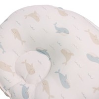 Almohada Anti Cabeza Plana Ballenas Beige Infanti