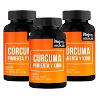 Cúrcuma, Pimienta y Kion 500 mg Mujer Aguaje Pack x 3