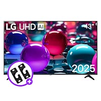 Smart TV LG 43” 4K UHD con ThinQ AI 43UA7300PSB 2025 + Rack Fijo GRATIS