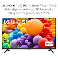 TV LG 43" UT7300 UHD ThinQ AI, 4K Procesador In