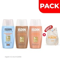 Tripack Fotoprotector Isdin Fusion Water Magic 50 ML + Color Bronze 50 ML+ Color Medium 50 ML