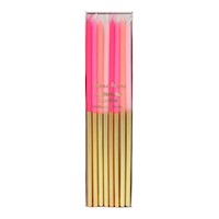 Velas Rosadas con Dorado por 16 Und Meri Meri