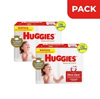 PACK X 2 HUGGIES NAT.CARE  XXXG X54BIGP