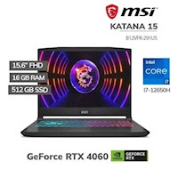 Laptop Msi Katana 15 B12vfk Core I7-12650h 8gb Rtx4060 16gb Ram 512gb Ssd 15.6