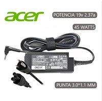 Cargador Compatible  acer 19.5V 2.37A 45W 3.0*1.1MM