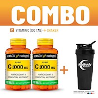COMBO VITAMINAS MASON NATURAL - 2 VITAMIN C (100 TAB) + SHAKER