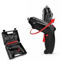 Kit Atornillador Destornillador Taladro Eléctrico Inalámbrico Recargable 46 Piez