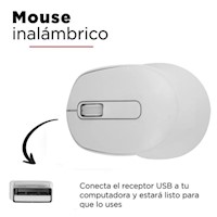 Mouse inalámbrico Bluetooth 2,4 GHz Blanco