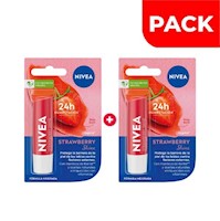 Dúo Pack Labial Nivea Lip Care Strawberry - Tubo 4,8 G