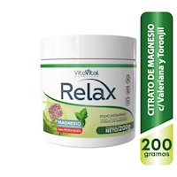 Vita Vital Relax Citrato De Magnesio, Cereza, Toronjil Y Valeriana Sabor Frutos Rojos Polvo - Frasco 200 G