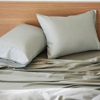 SÁBANAS 100% BAMBÚ ISATEX HOME COLOR GRIS PLATA TAMAÑO 1.5 PLZ