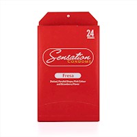 Preservativos SENSATION Fresa Con Puntos CAJA 24 X 3 UND