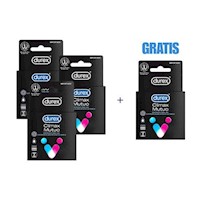 Pack x 3 Cajas Durex Preservativo Clímax Mutuo 3 unid + 1 Regalo (12 unids)