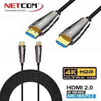 Cable Hdmi 2.0 Premium Fibra óptica 20 Metros HDCP 2.2 HDR ARC 3D