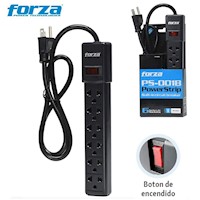 Extensión de 6 Salidas FORZA cable 90cm regleta Supresor de Picos 2200W