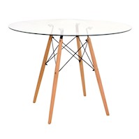 Mesa De Comedor Eames Vidrio Circular 100 Cm Ofideas
