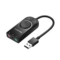 Tarjeta de Sonido Externa USB Microfono y 2 Audifono UGREEN adaptador