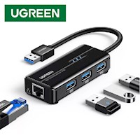 Adaptador Usb 3.0 A Rj45 Lan Ethernet + Hub 3 Puertos USB 3.0 UGREEN