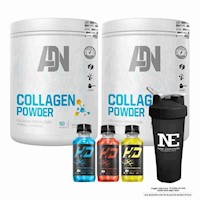 COMBO ADN NUTRITION - 2 COLLAGEN POWDER 500 GR. FRUIT PUNCH + SHAKER