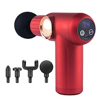 Masajeador Muscular Victoria Han, Pistola de Percusión con 32 Velocidades, Pantalla LED y 4 Cabezales para Cuerpo y Cuello