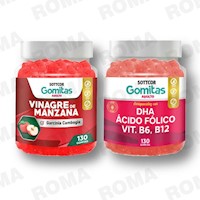 PACK GOMITAS VINAGRE DE MANZANA Y GOMITAS DHA SOTTCOR LABS