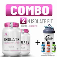 COMBO MSLAVA FIT - 2 ISOLATE FIT 2.650 LIBRAS CHOCOLATE + SHAKER