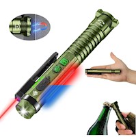 Linterna Táctica Multifuncional Lidimi Recargable UV, Clip, Imán, Rompe Vidrios, Tipo C, Luz COB y Abre Botellas