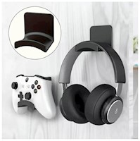 Soporte Adhesivo de Pared Blanco para Audifonos y Controles Set x 2