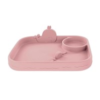 Plato de Silicona Nuby sin BPA - Ballena Rosa