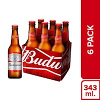Cerveza BUDWEISER 6PACK BOT 343 ML