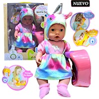 Muñeca Bebé Real Unicornio más Accesorios