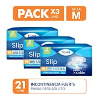 Pack x3 Pañal para Adulto Tena Slip Ultra Medium 21 un