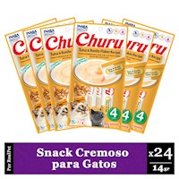 Snack Cremoso Gato Churu Atún y Hojuelas de Bonito 6 sobres