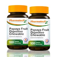 Papaya Digestiva (Enzimas) Pharmatech 100 Tabletas Pack X2