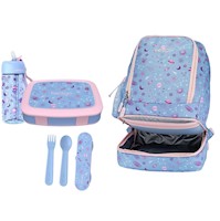 Set Bentgo Mochila 2 en 1, Lonchera, Cubiertos y Tomatodo - Lavander Galaxy