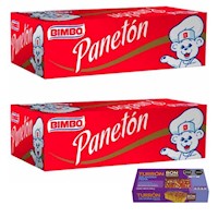 2 CAJAS x 6UND DE PANETON BIMBO EN BOLSA + TURRON 500GR.