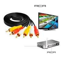 Cable RCA a RCA 3x3 3 Metros Macho cable audio y video