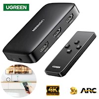 Switch HDMI 3 Puertos 4K 30Hz 3D HDR UGREEN con control HDCP 1.4