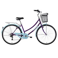 BICICLETA OXFORD CYCLOTOUR ARO 26 6V M MORADO/VERDE