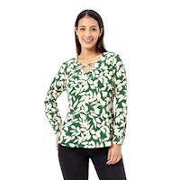 Blusas Mujer Pionier Perla/Verde Anadia