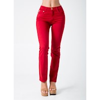 PANTALON DRILL STRETCH PIONIER PARA MUJER - ROJO PERSA