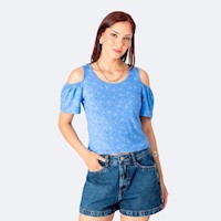 Polo Moda Mujer Pionier Azul Pastel Veriet-Print