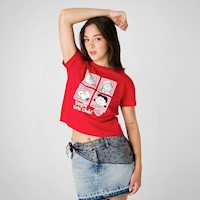 Polo Moda Mujer Squeeze Rojo Morela-Snoopy