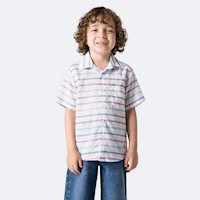 Camisa Niño Pionier White Print  Robertth