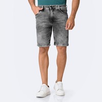 Shorts Hombre Pionier Total Gris Plata Torn  New Joursh Denim