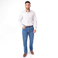 PANTALON DENIM STRETCH PIONIER PARA HOMBRE - CRISTAL BEIGE H. B.