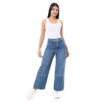 Pantalon Cargo Denim Mujer Sonieh