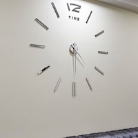 Reloj 3D Pared Grande Decorativo - Noha Plateado