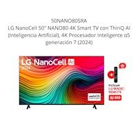 TELEVISOR LG NANOCELL 4K 50" SMART TV 50NANO80TSA