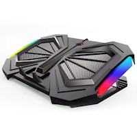 Cooler Laptop Gamer Rgb con 2 Ventiladores 4 Niveles de Altura YL-017